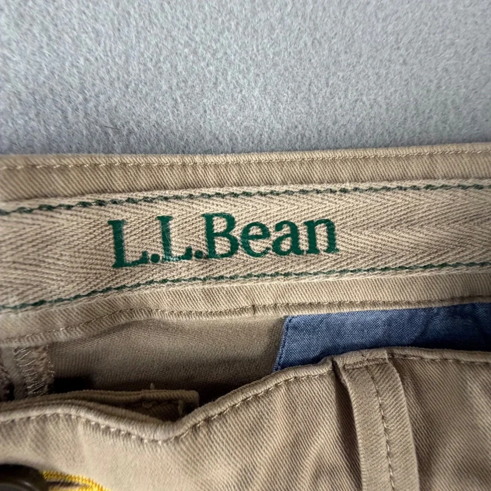 LL Bean Classic Fit Chino Pants Mens 38x29 Khaki Tan Coolmax Stretch Workwear